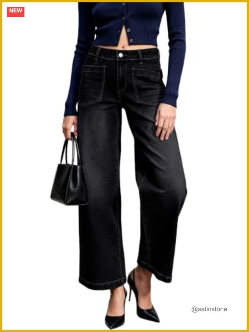 Women's Stretchy Straight Leg High Waist Crop Ankle Denim Jeans